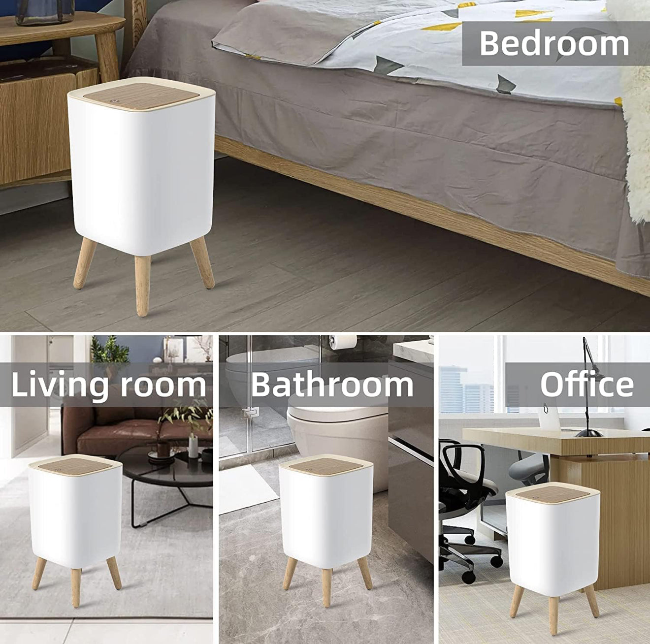 Luxury Trash Can Press Dustbin High Foot Large Capacity