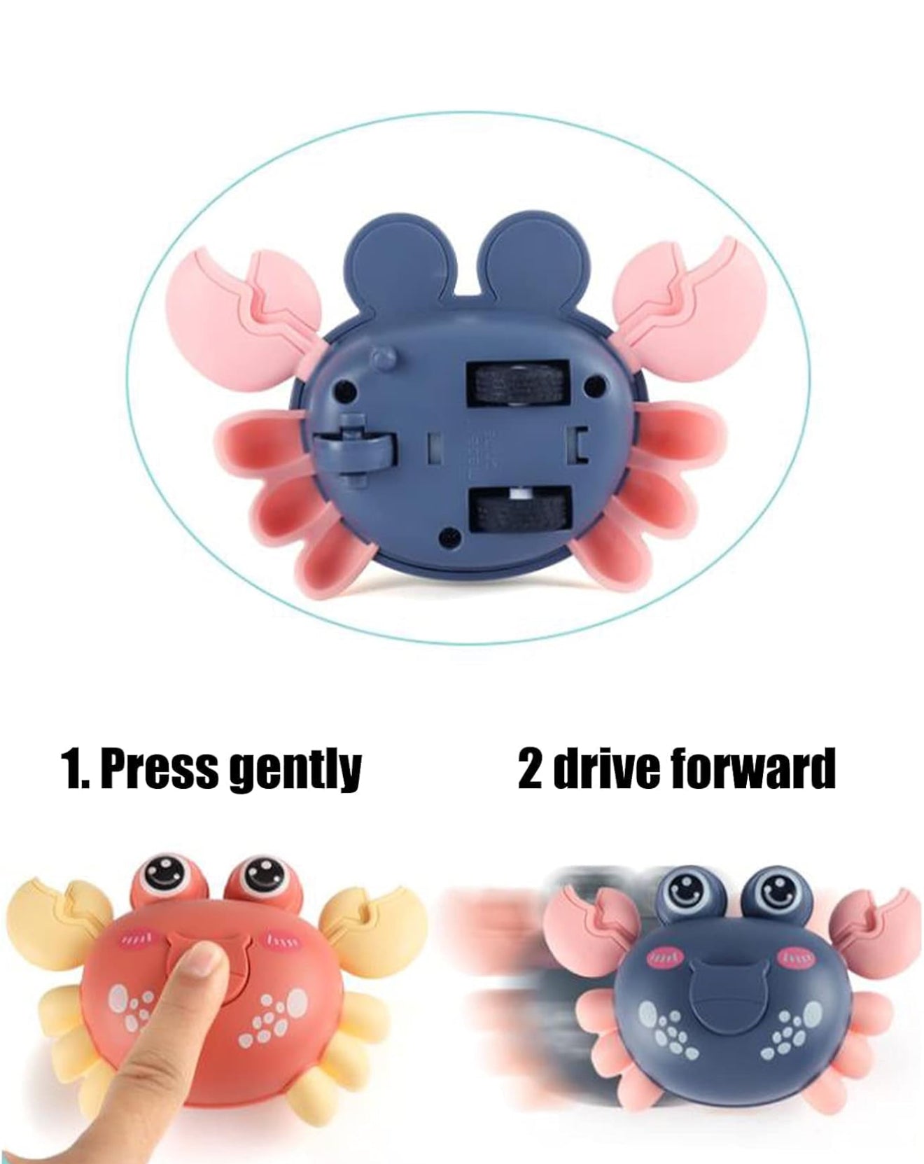 Crab Press & Go Toy