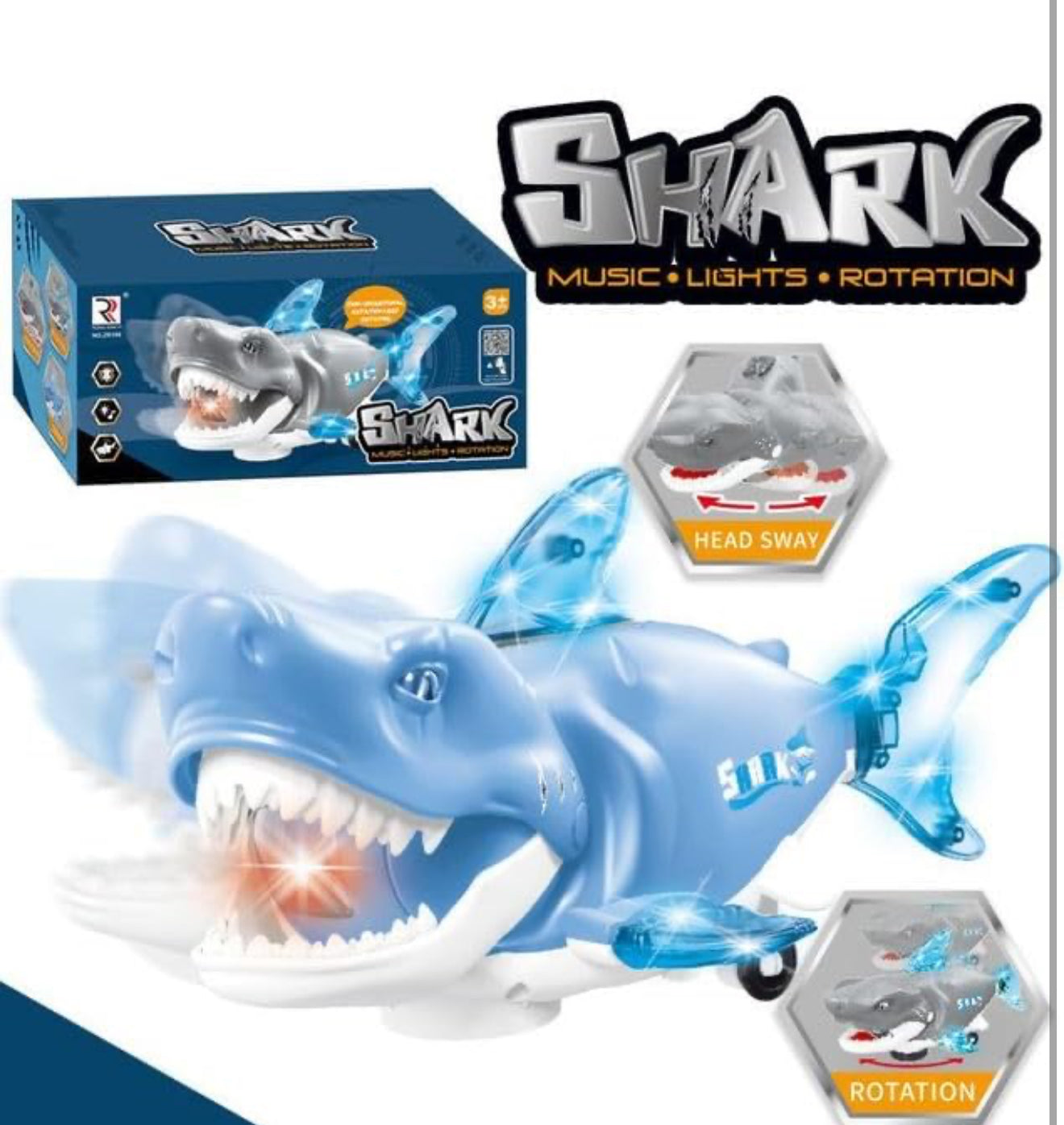 Musical Shark Toy With Light