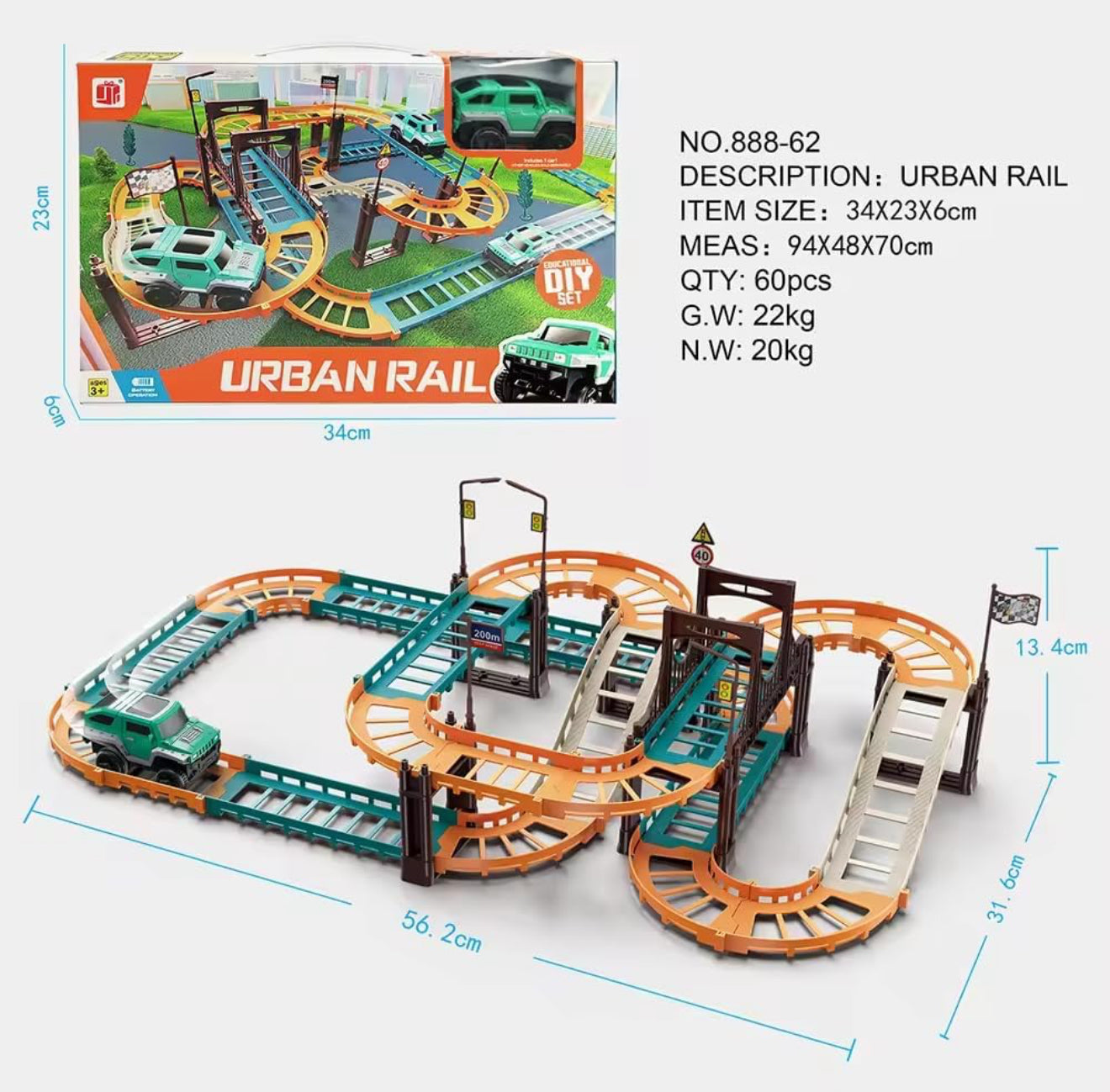 Electric Dinosaur Rail Car Train Set