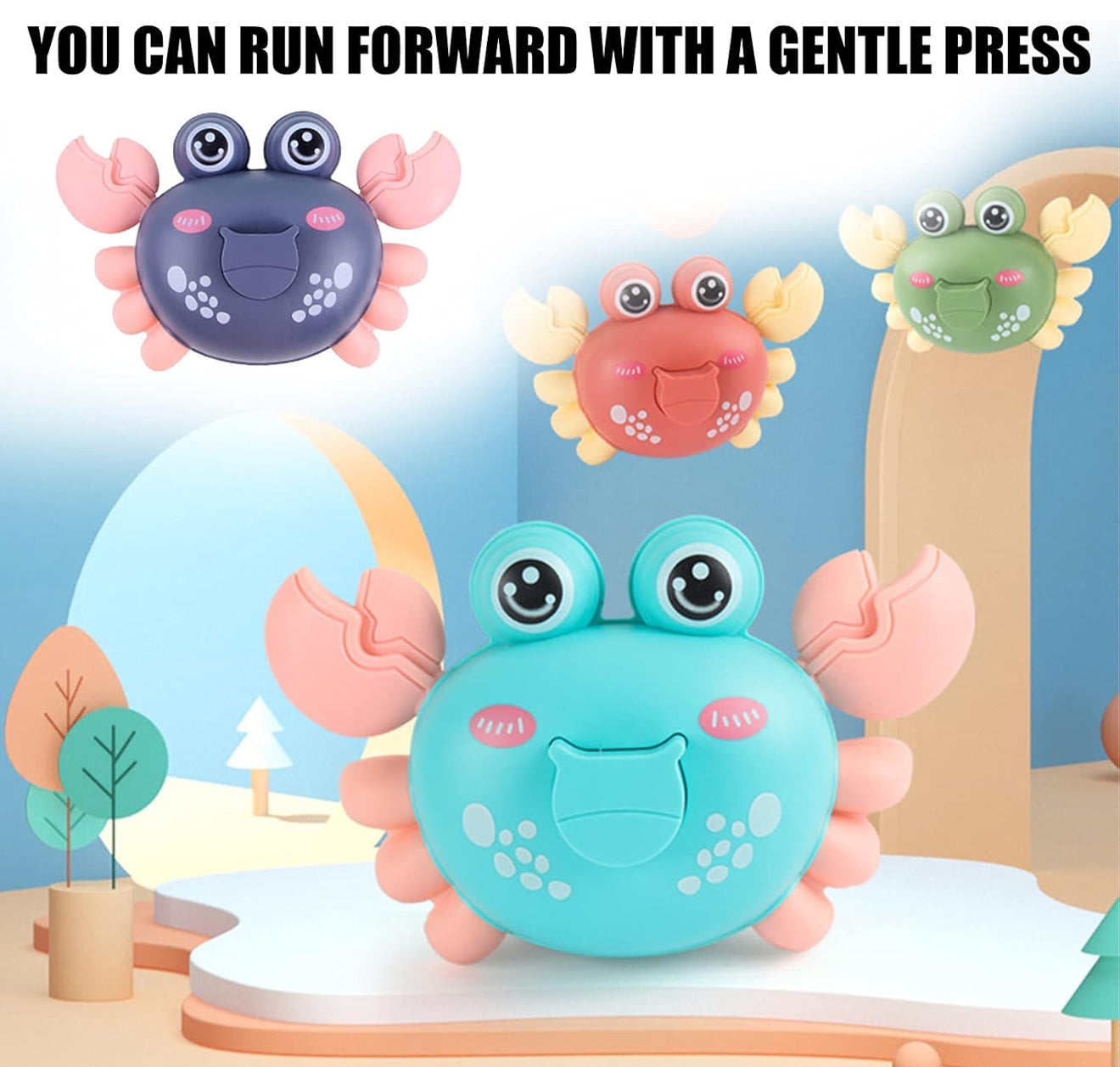 Crab Press & Go Toy