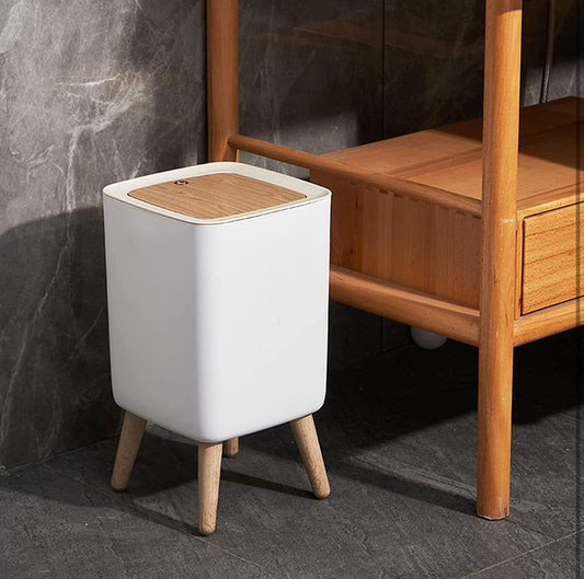 Luxury Trash Can Press Dustbin High Foot Large Capacity