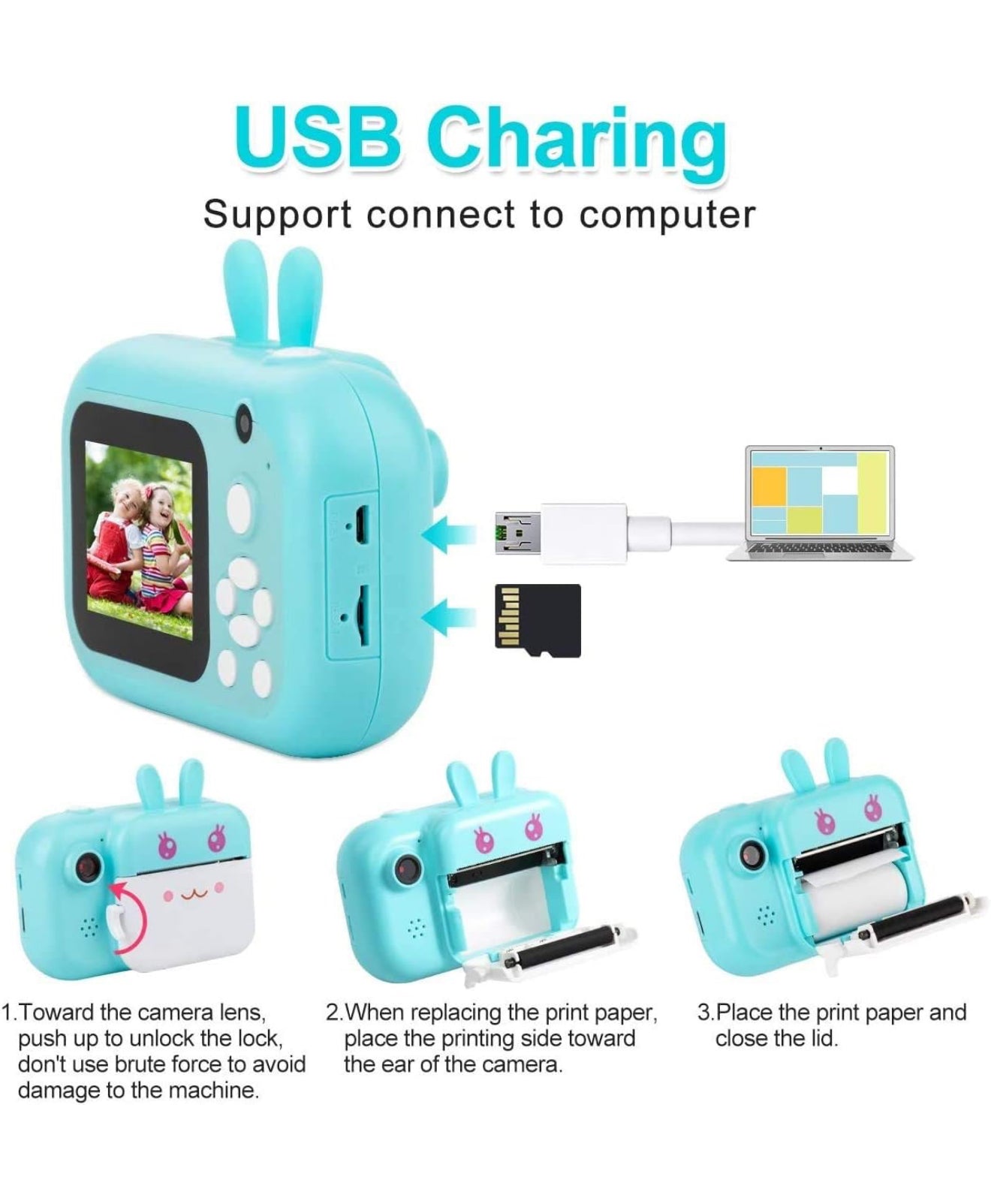 24MP Digital Mini Instant Photo Printer Camera with Print Paper