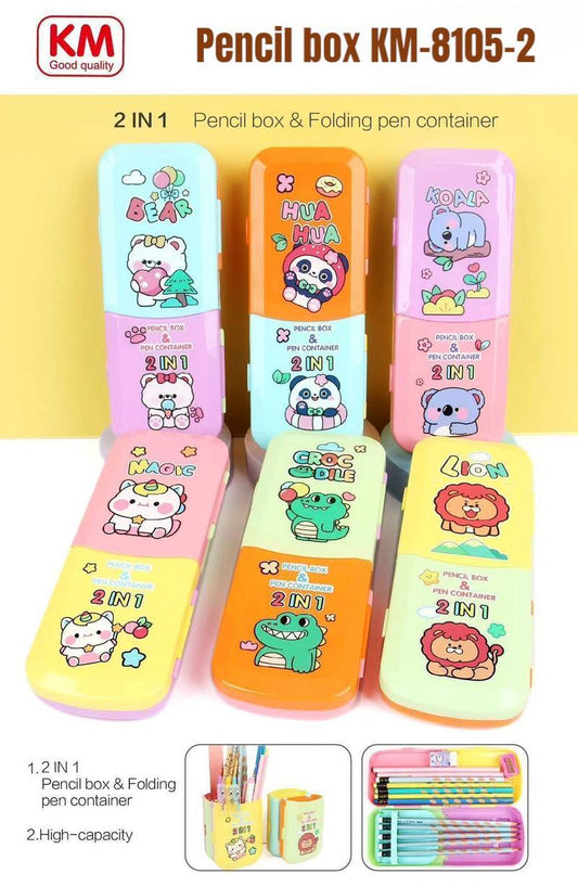 2 in 1 Folding Pen Container Pencil Box