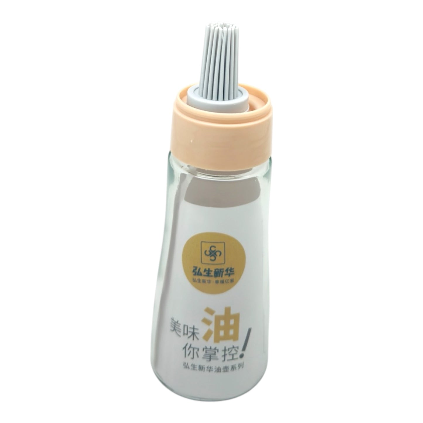 Glass Bottle Dispenser with Silicone Rubber Bristle Brush