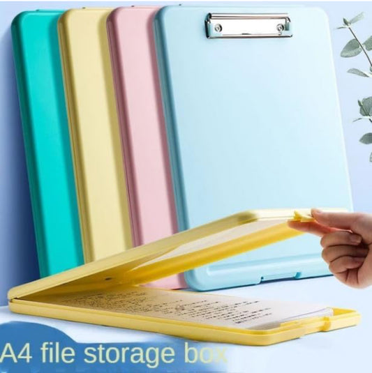 A4 Clip Pad/Clipboard with Storage Case for Paper and Document Storage