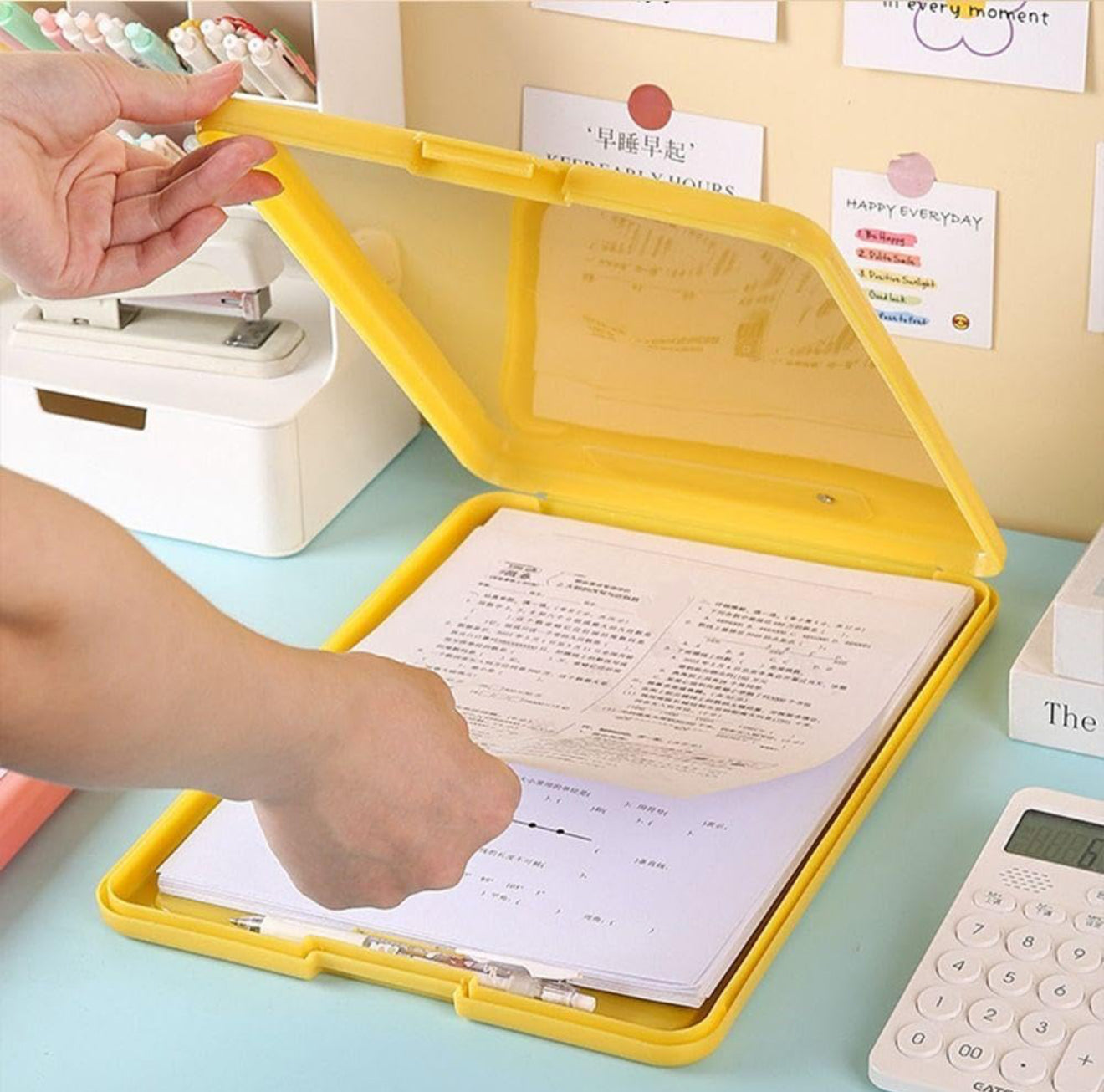 A4 Clip Pad/Clipboard with Storage Case for Paper and Document Storage