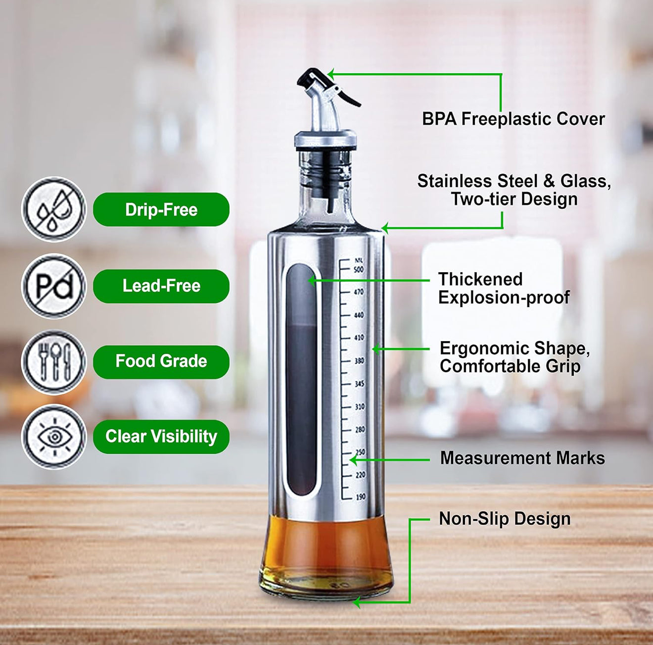 Stainless Steel Oil Dispenser 500ML