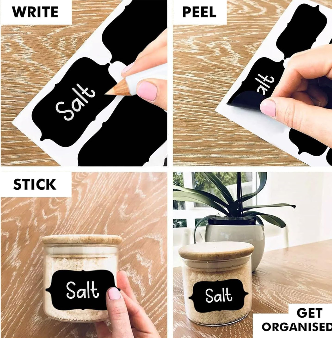 Waterproof Chalkboard Label Stickers With White Marker Pen,