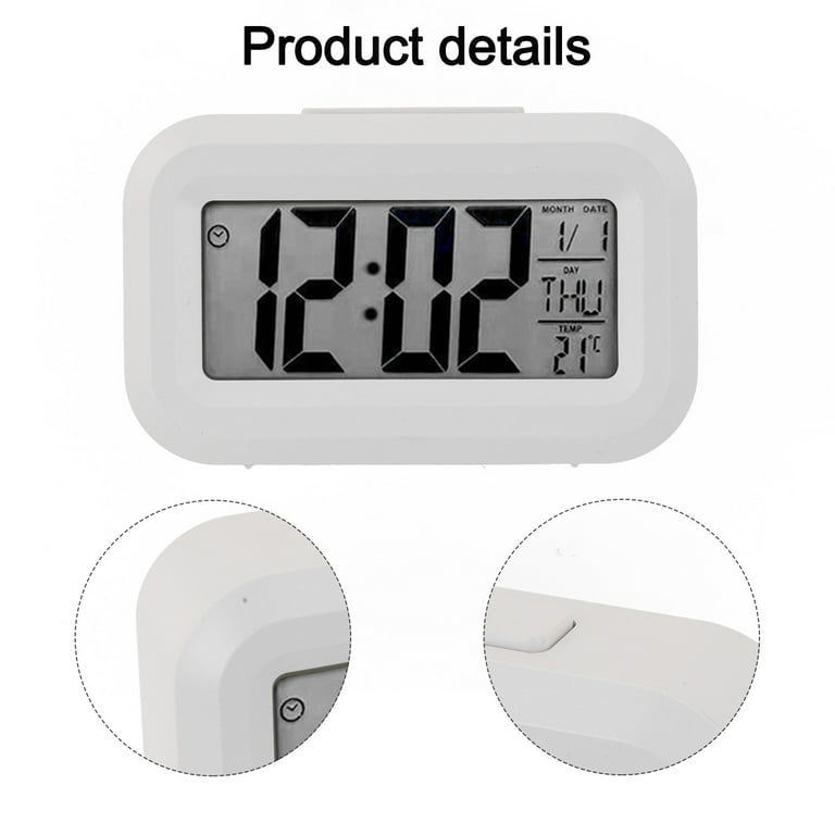 Digital Alarm Clock Date ,Temperature Display Snooze Mode