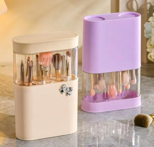 Make-Up Brush Drying and Storage Box with Lid