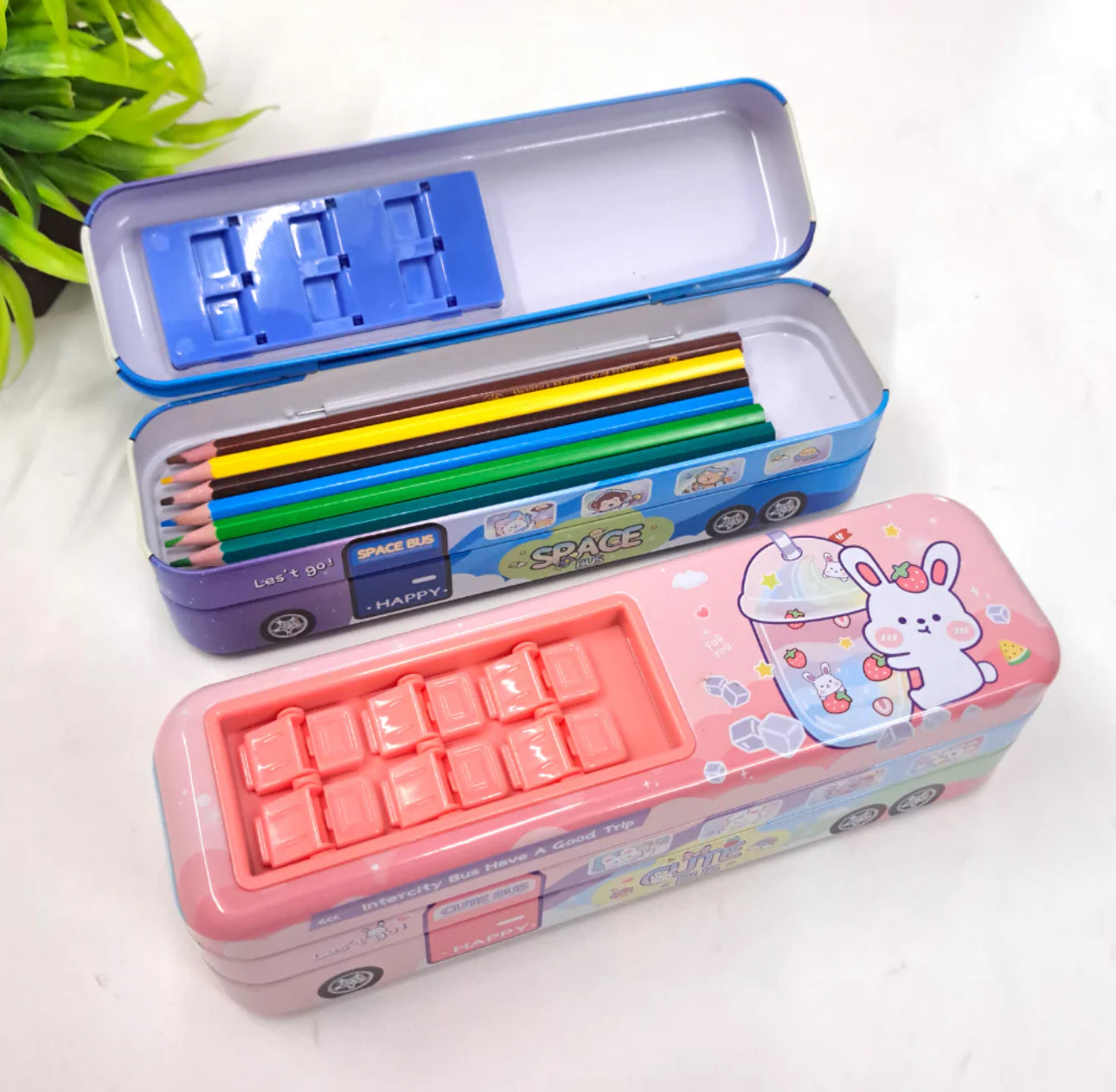 Double Tucker Bus Pencil Box