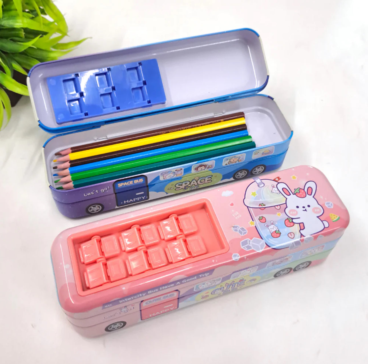 Double Tucker Bus Pencil Box