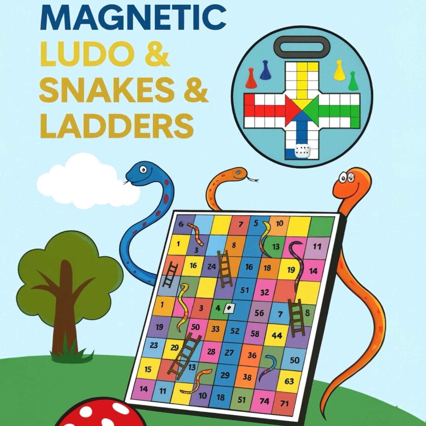 Magnetic Ludo & Snake And Ladder Game