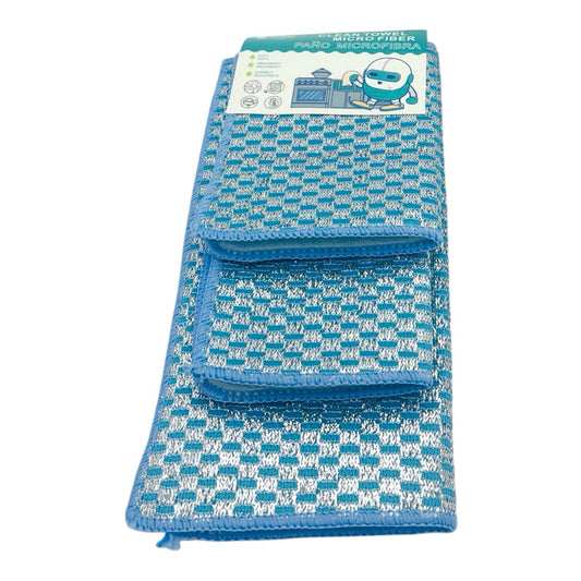 Scrubber With Microfiber Cloth High Quality 3Pc