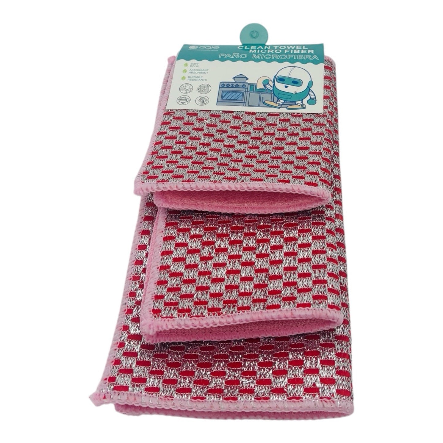 Scrubber With Microfiber Cloth High Quality 3Pc