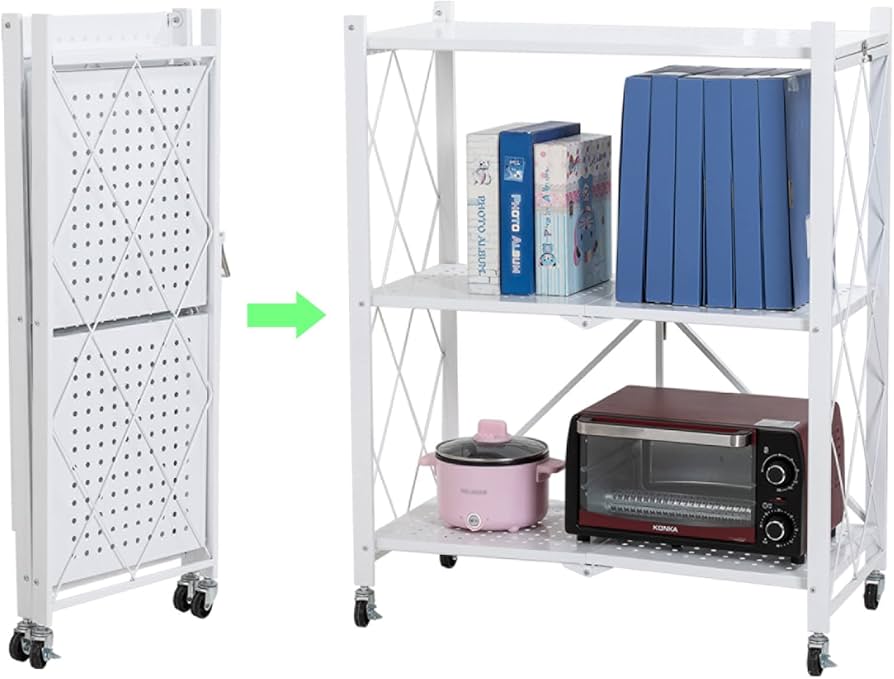Foldable Kitchen Storage Rack - 4 Tier