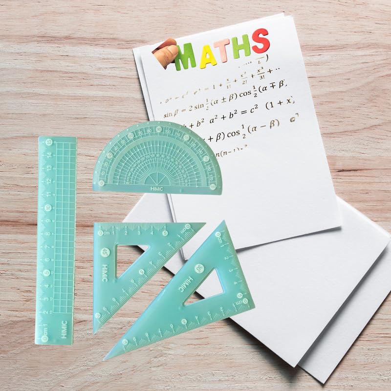 4 in 1 Protractor and Ruler Set - 4 Pack Set