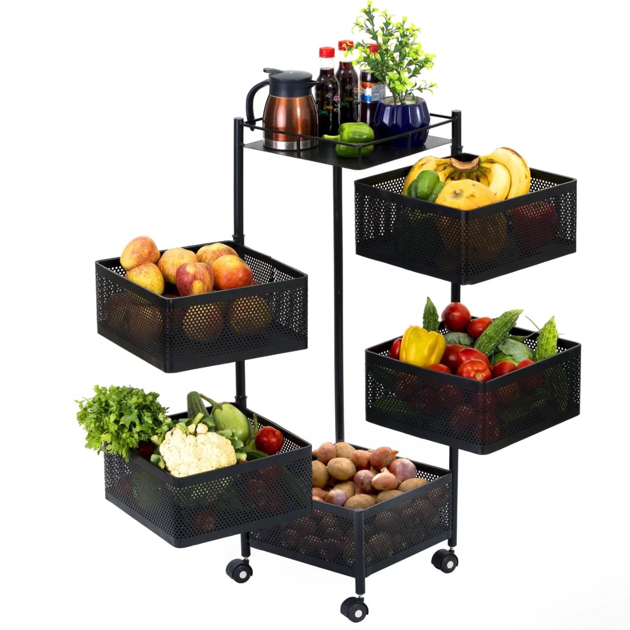 vegetable/ Fruit Trolley - 5 Layer