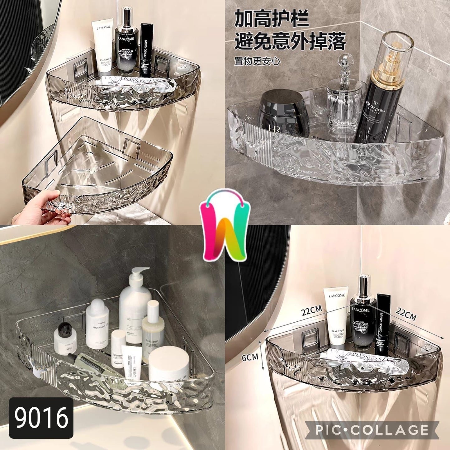 Transparent Corner Stand Wall Mounted