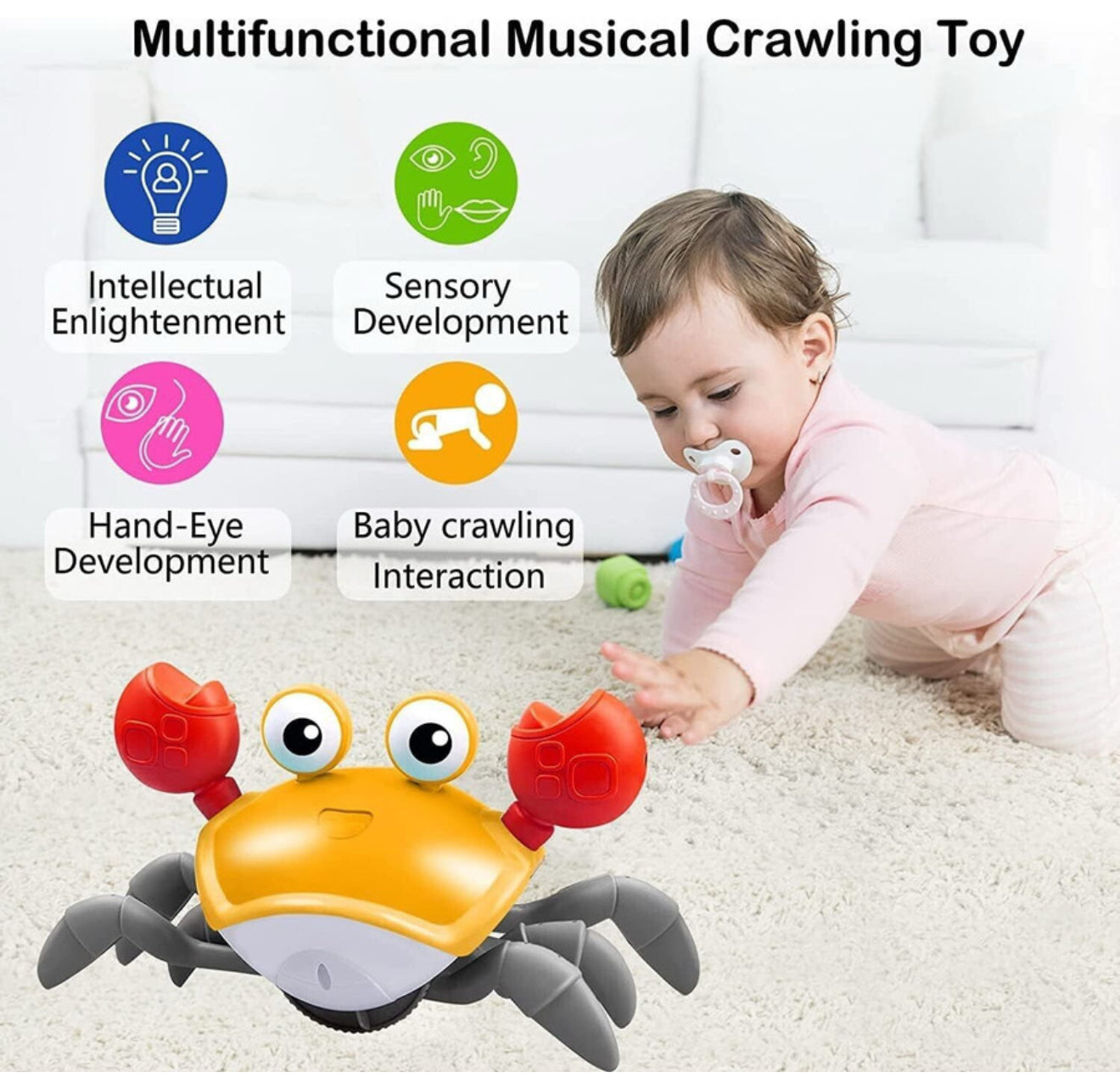 Crawling Crab Baby Toy With Music & LED Lights