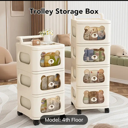 Multi Layer Storage Rack With Transparent Drawers -4 Layer