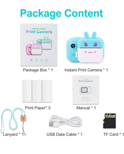 24MP Digital Mini Instant Photo Printer Camera with Print Paper