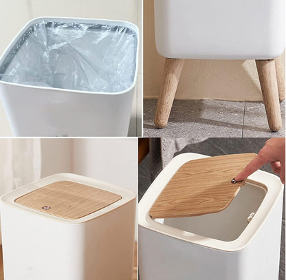 Luxury Trash Can Press Dustbin High Foot Large Capacity