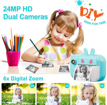 24MP Digital Mini Instant Photo Printer Camera with Print Paper