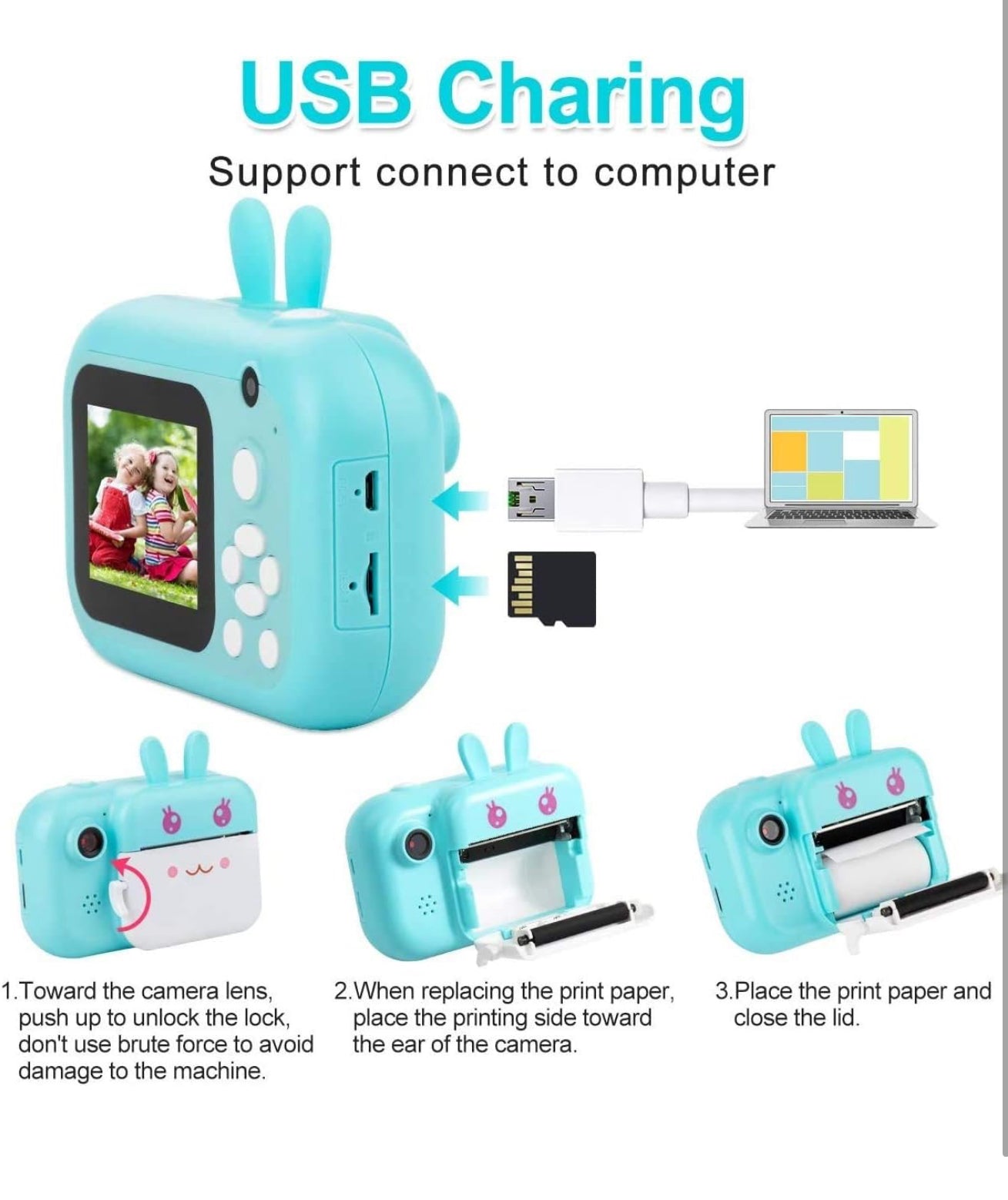 24MP Digital Mini Instant Photo Printer Camera with Print Paper