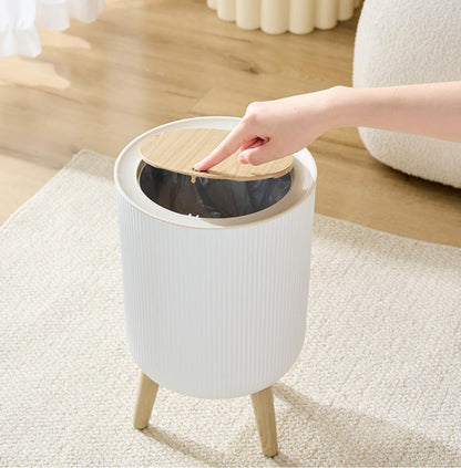 Luxury Trash Can Press Dustbin High Foot Large Capacity