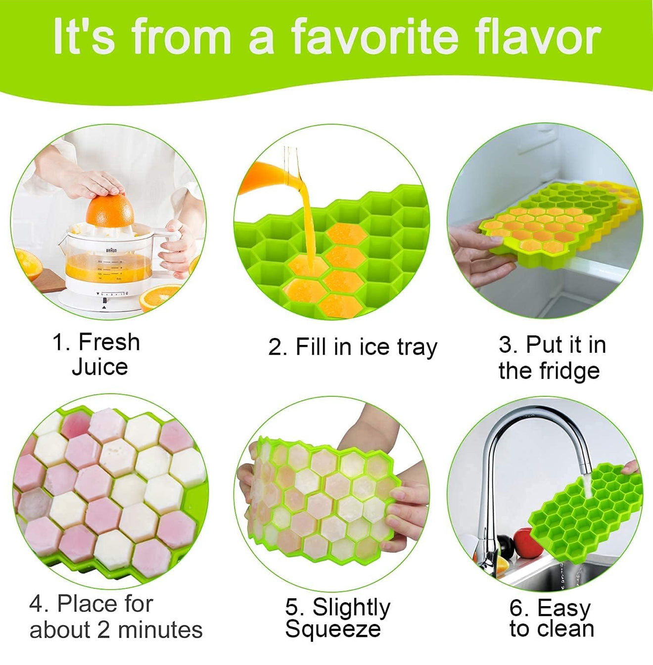 Silicone Honeycomb 37 Cavity Ice Cube Tray With Lid