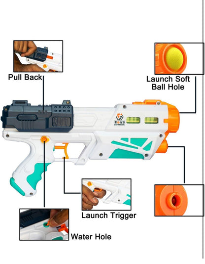 3 in 1 Bowling & Water Shooting Gun with Soft Foam Balls Bullets