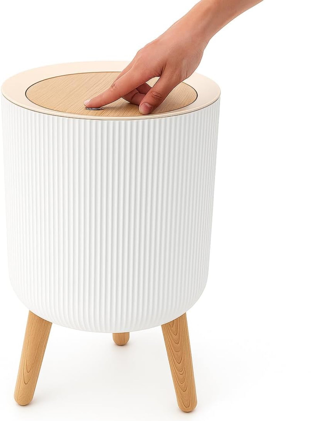 Luxury Trash Can Press Dustbin High Foot Large Capacity