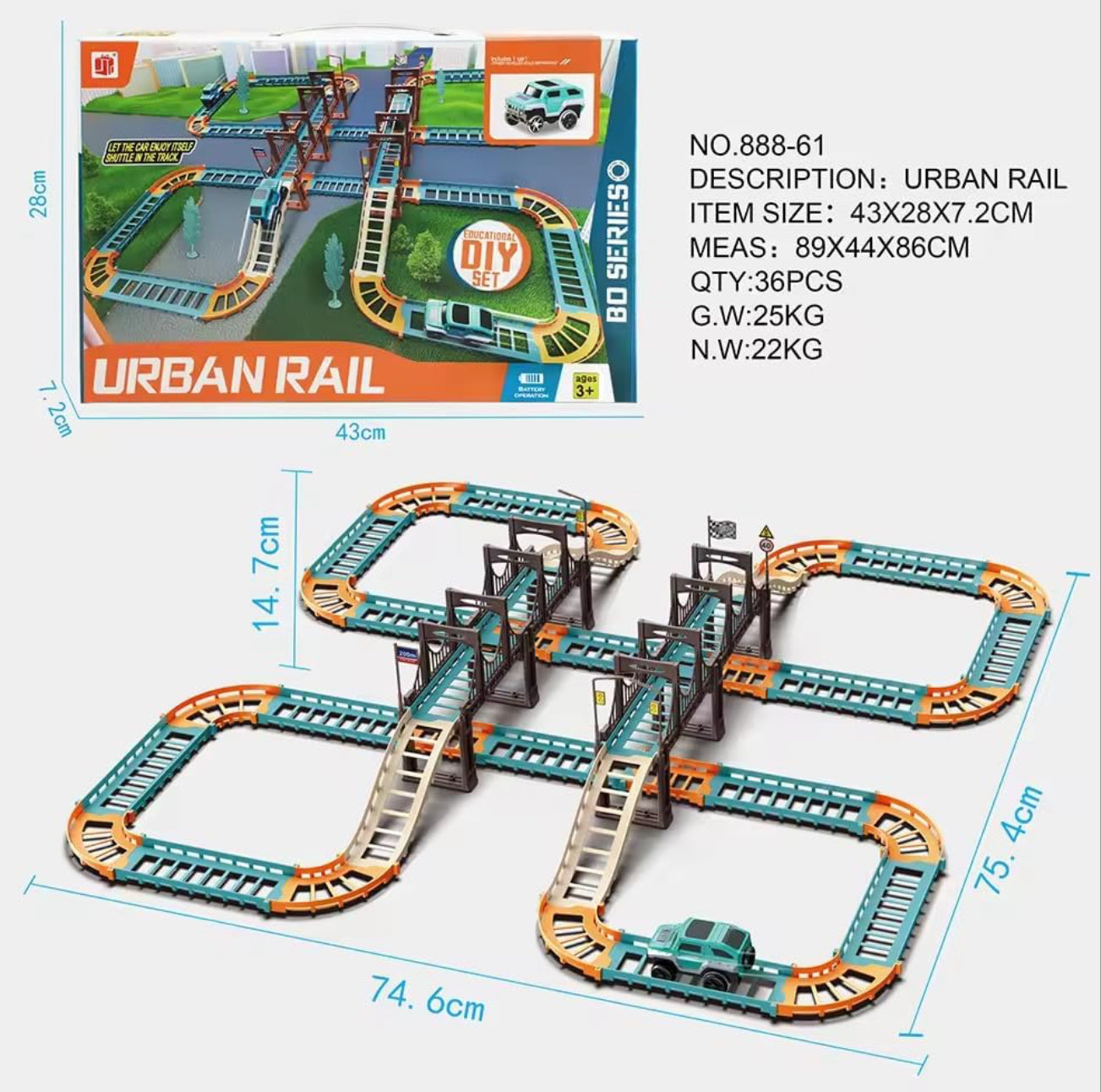 Electric Dinosaur Rail Car Train Set