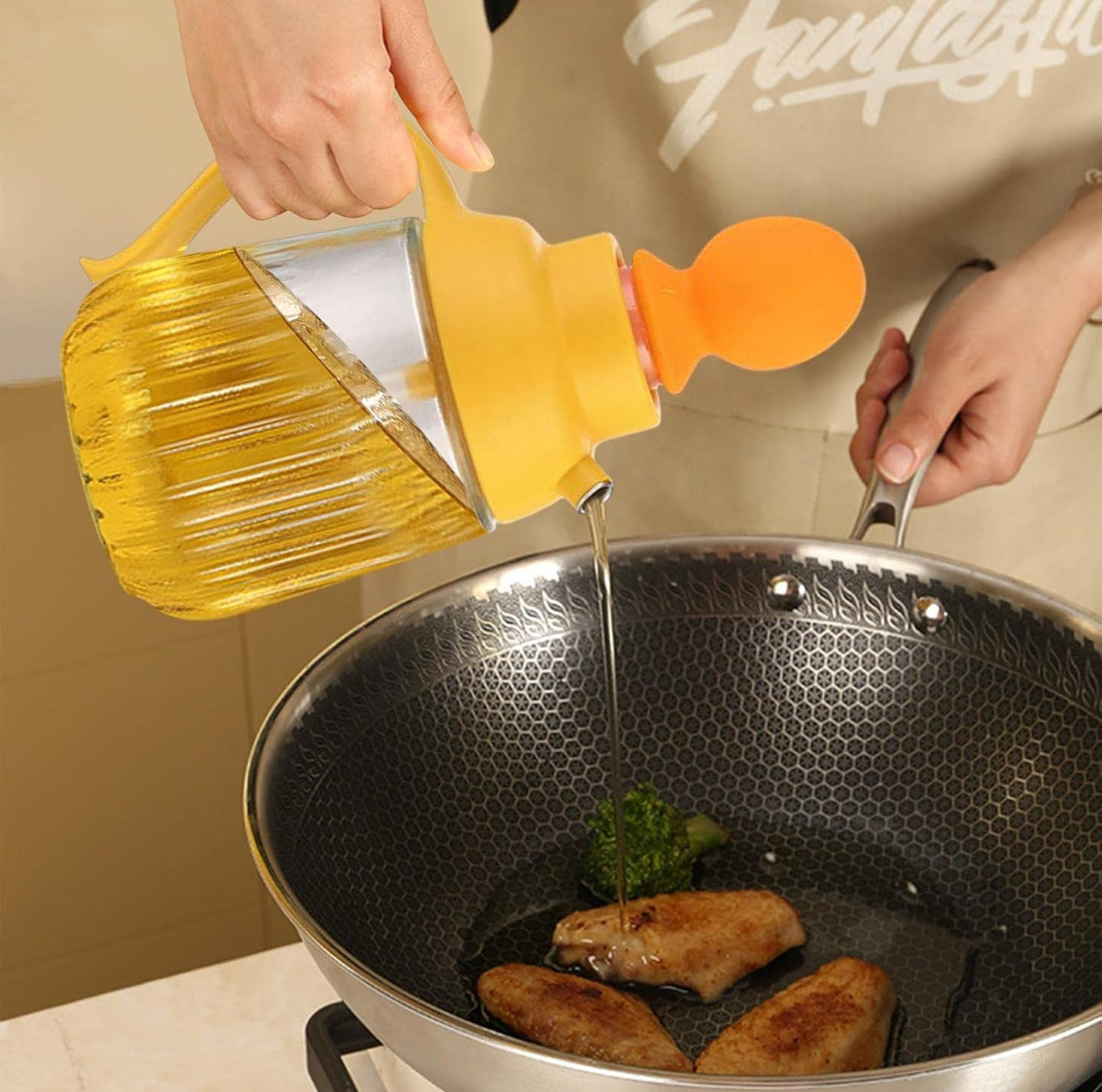 Oil Bottle Dispenser With Silicone Brush