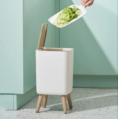 Luxury Trash Can Press Dustbin High Foot Large Capacity