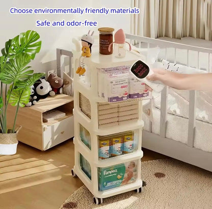 4-Tier Drawer Storage Organizer Cabinet Wheels Options
