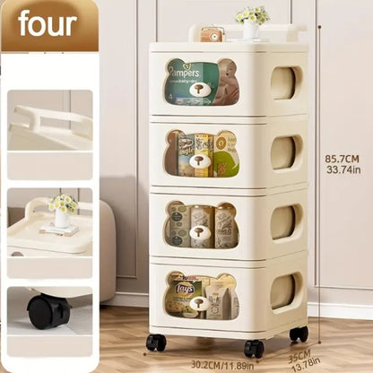 Multi Layer Storage Rack With Transparent Drawers -4 Layer
