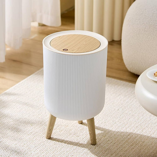 Luxury Trash Can Press Dustbin High Foot Large Capacity