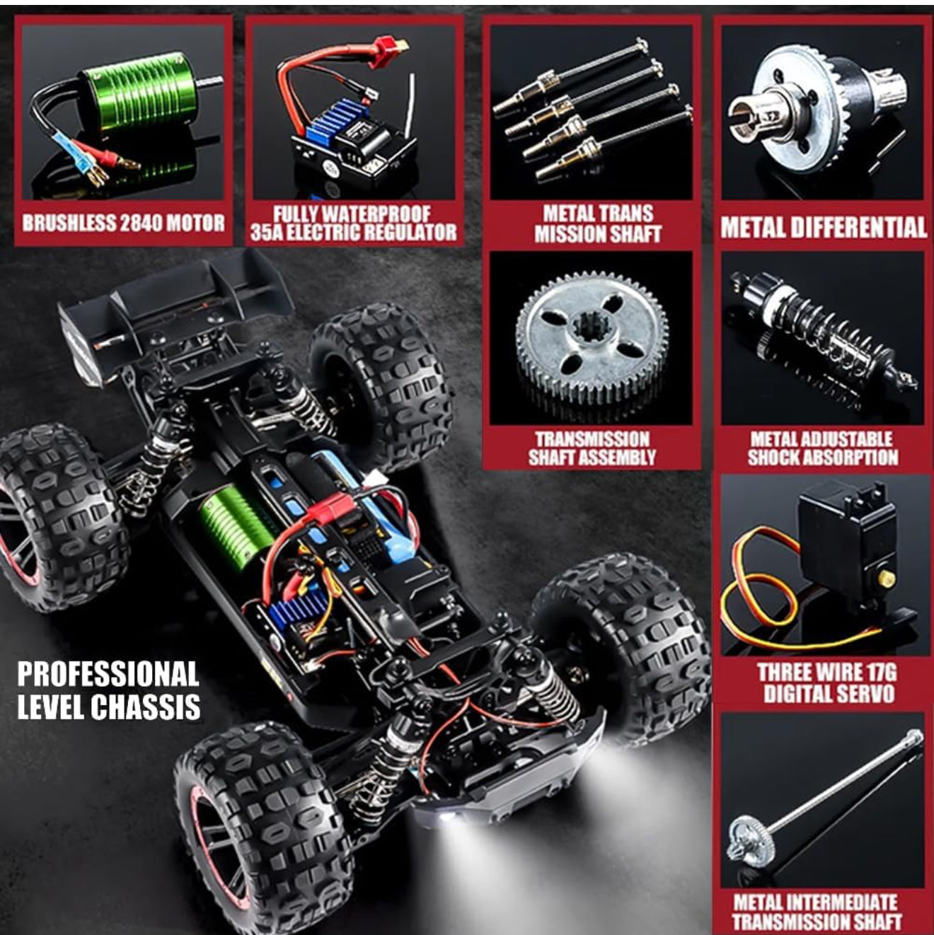 Remote Control Car, 4WD 75KM/H High Speed RC Truck