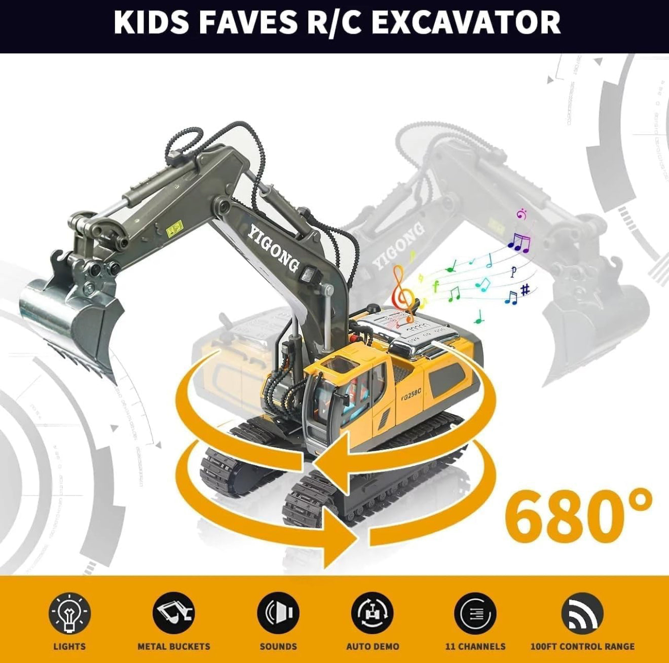 Radio Control J-C-B Excavator Toy