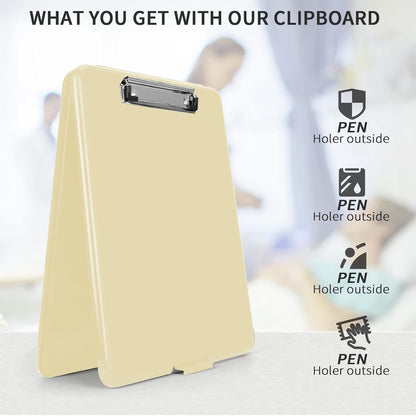 A4 Clip Pad/Clipboard with Storage Case for Paper and Document Storage