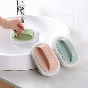 Cleaning Sponge With Plastic Handle