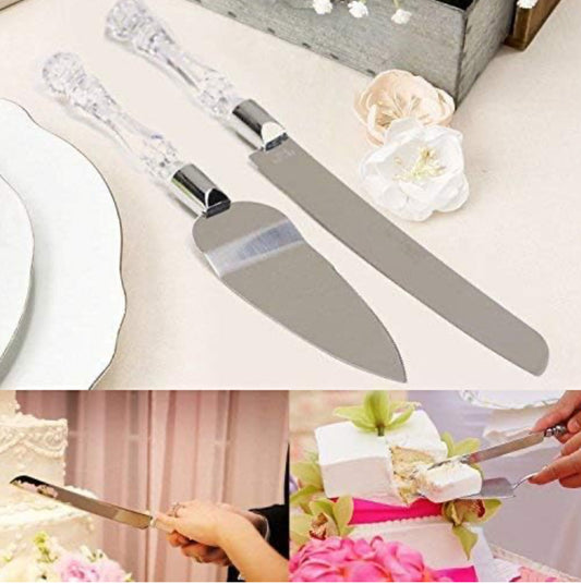 2 PC Stainless Cake Cutting Knife + 1 PC Cake Server