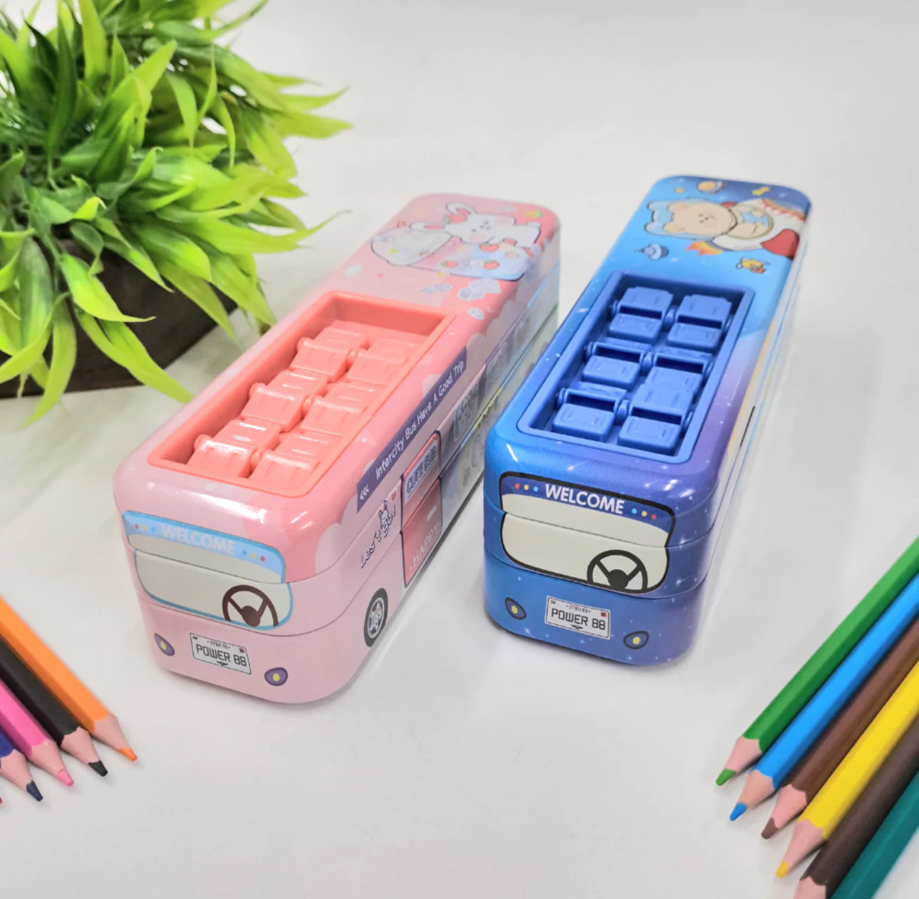Double Tucker Bus Pencil Box