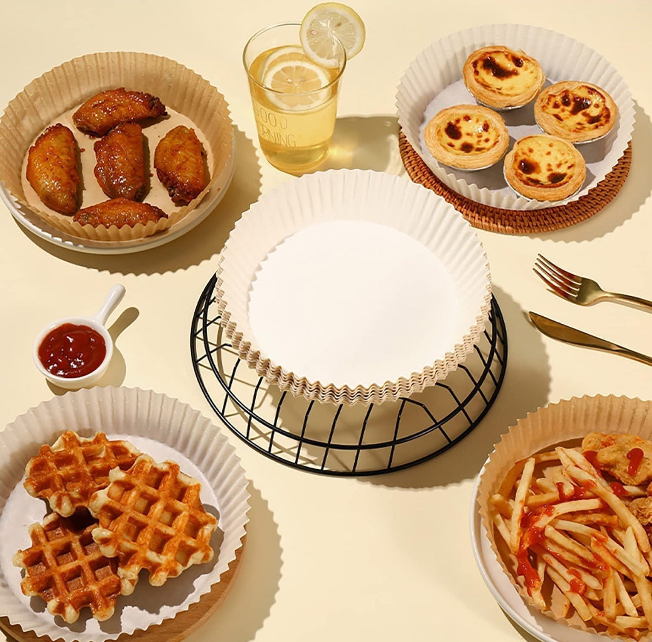 Air Fryer Disposable Paper Liners 50Pcs