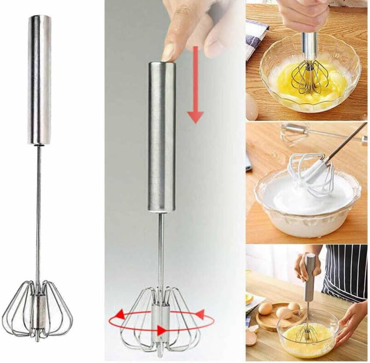 Egg Beater With Wooden Handle