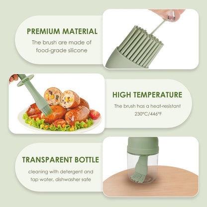 Oil Dispenser Bottle with Silicone Brush,