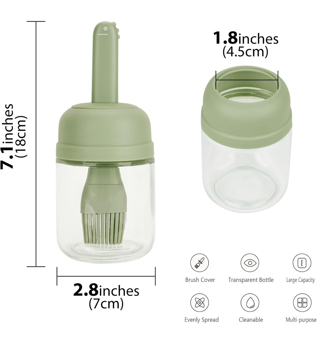 Oil Dispenser Bottle with Silicone Brush,